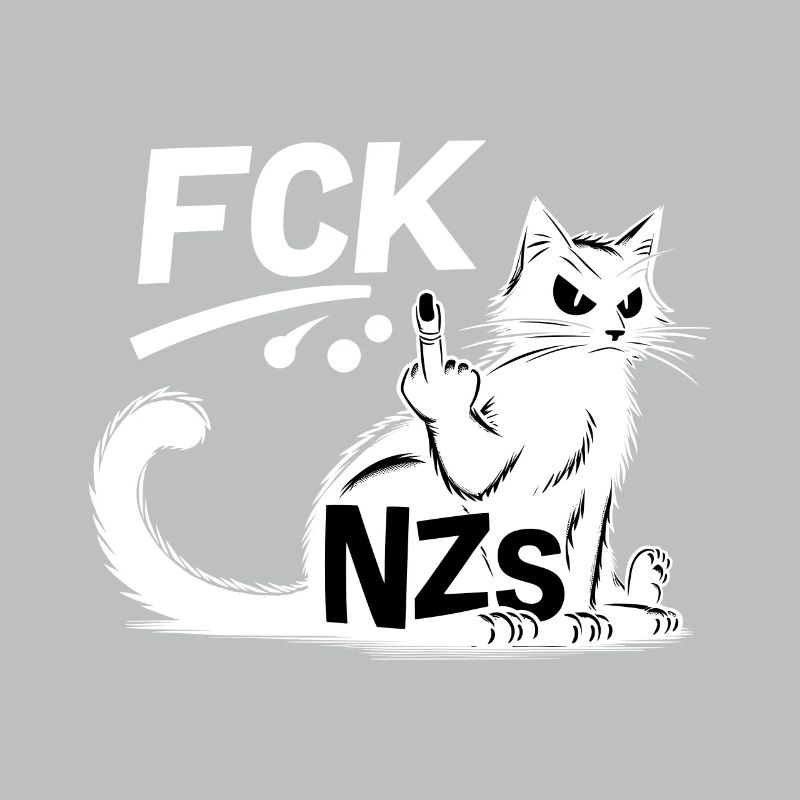 FCK NZS Statement Mit Stolzer Katze