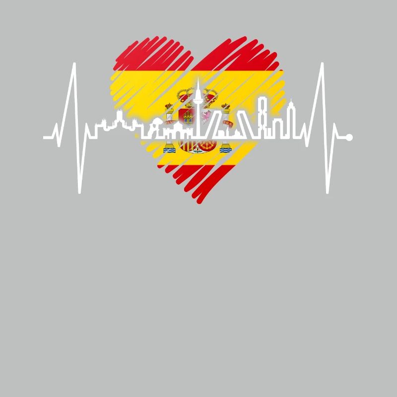 Madrid Skyline Heartbeat Espagne Silhouette Pulse
