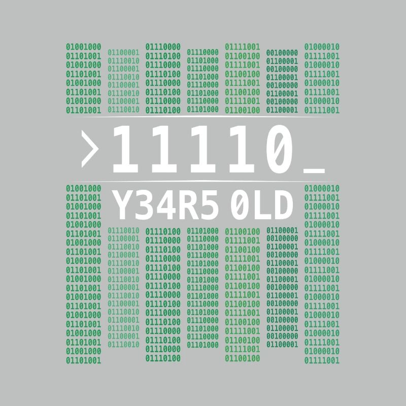 11110 YEARS OLD COMPUTER BINARY CODE 30TH BIRTHDAY