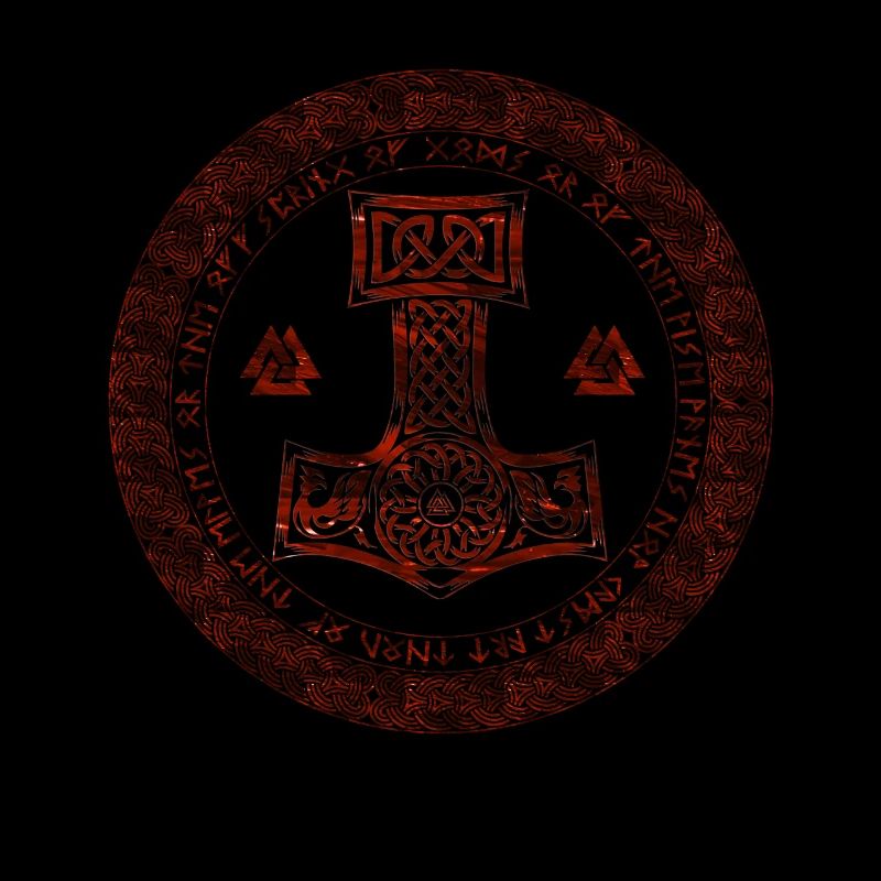 Thor Hammer Mjölnir Mjolnir im Runenkreis