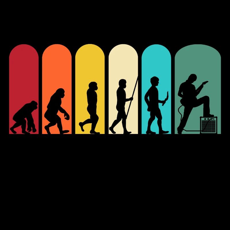 Gitarrist Evolution Gitarre Retro