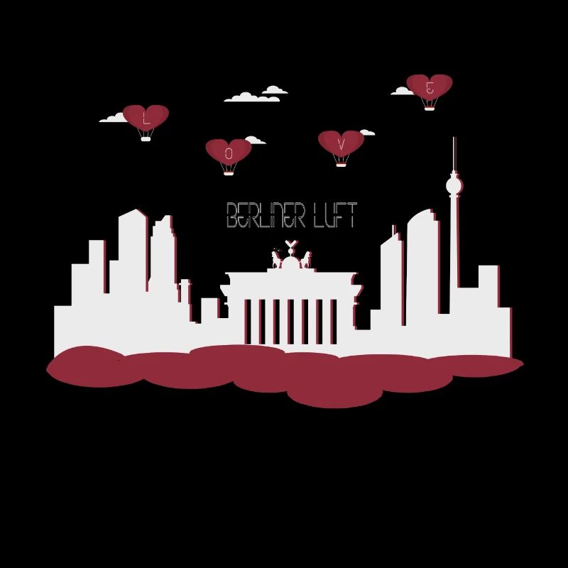 Berliner Luft - Berliner Skyline mit Love Ballons