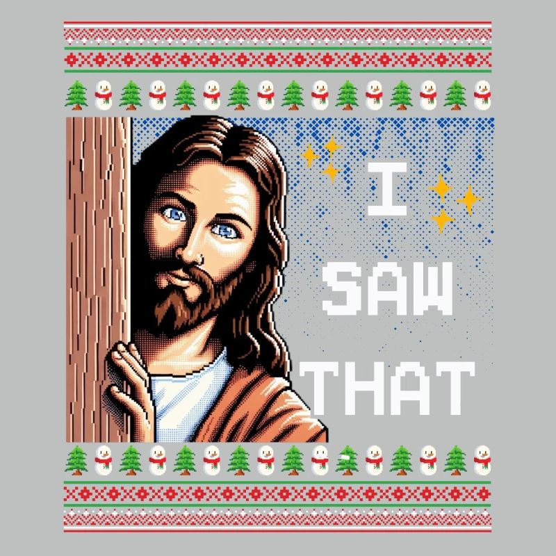 Pull de Noël laid laid Jésus Meme
