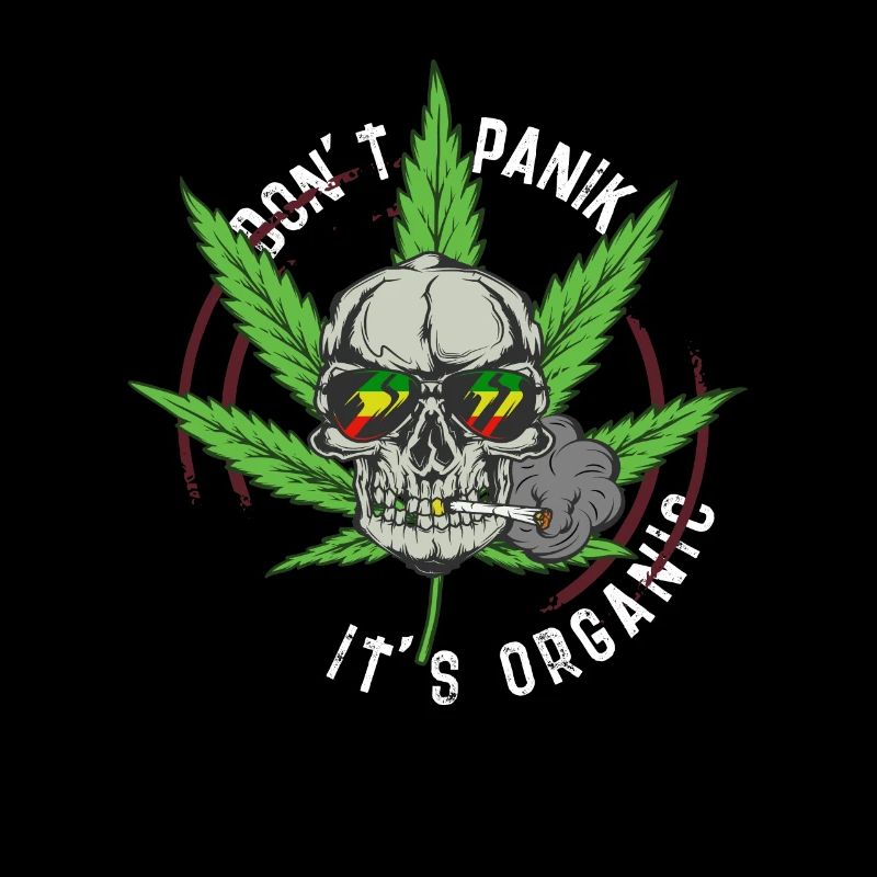 Cannabis Weed Skull Kiffer I Joint Cannabis Leaf