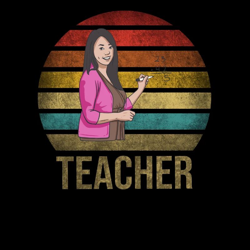 Math Teacher Mathematics School Retro Sunset