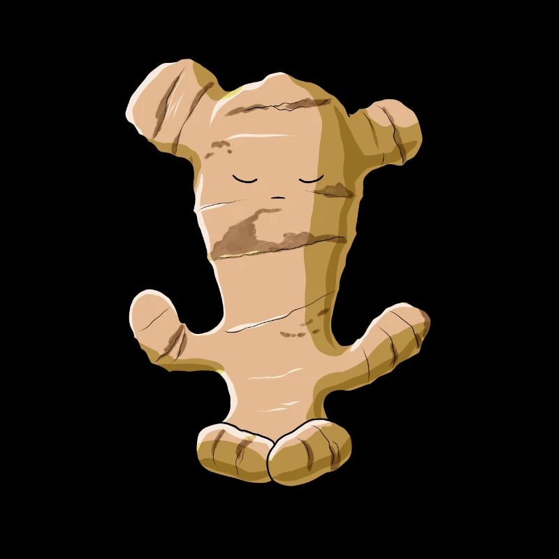 Funny Yoga Vegetable Meditating Ginger