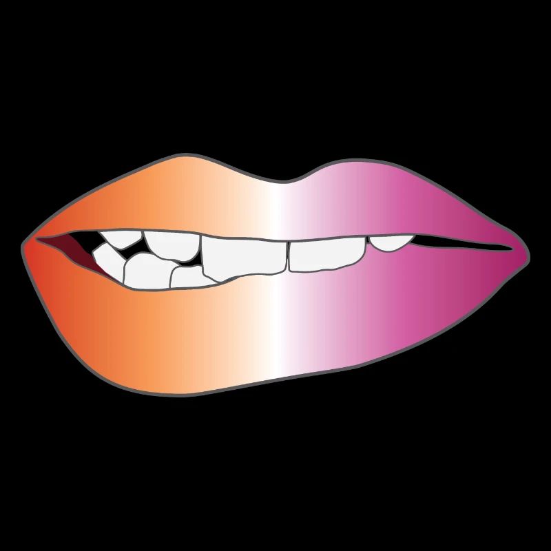 Biting Lips - Lesbian Pride - Gradient