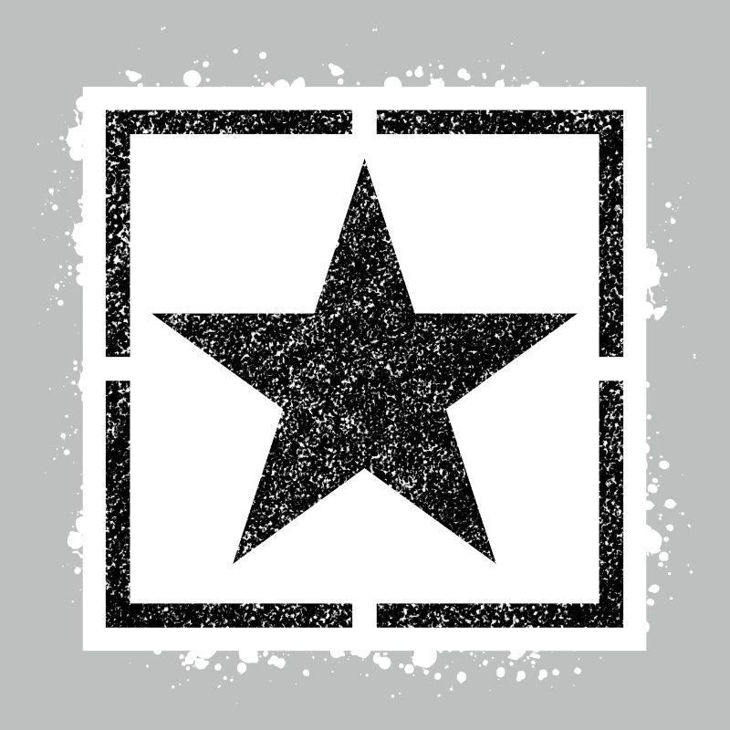 Sponge stencil Star inside square