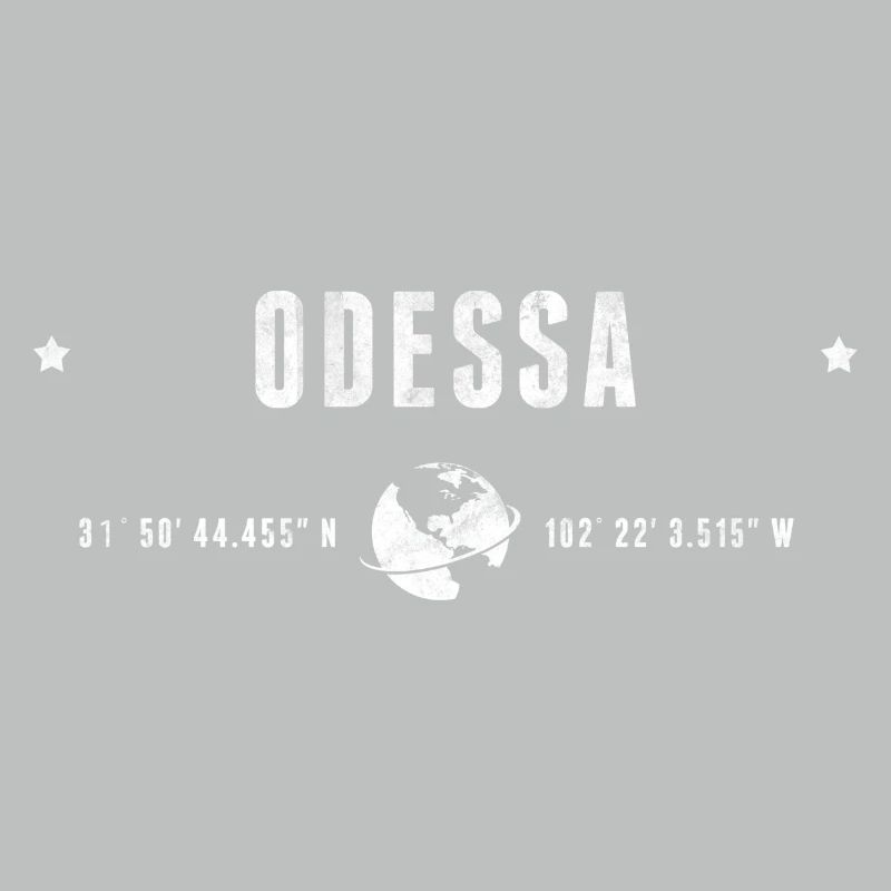Odessa Stylized Geographic Coordinates