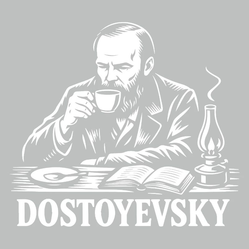 Dostoyevsky drinking Coffee Portrait