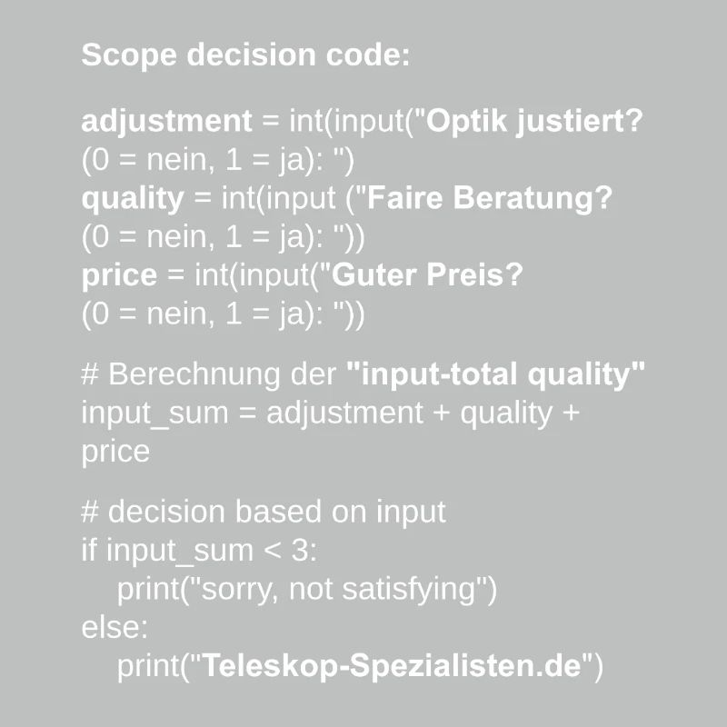 Télescope de code de décision de portée d’astronomie