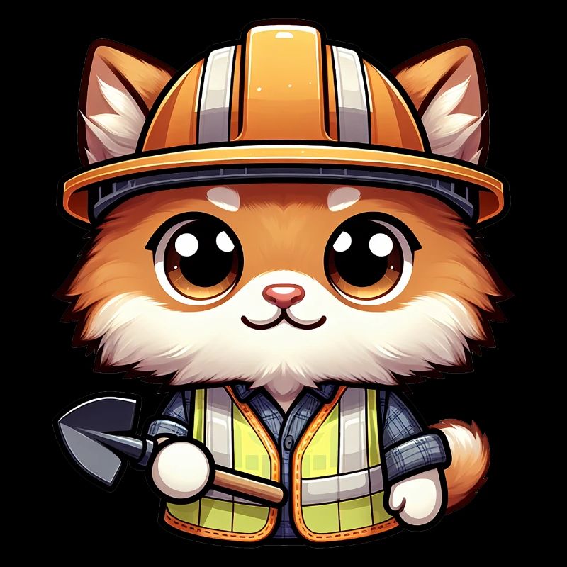 Mignon chat ouvrier de la construction