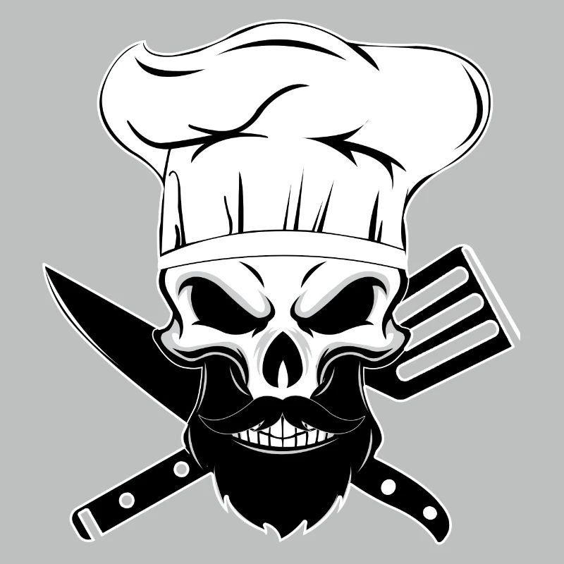 koch bart skelett chefkoch bärtig knochen backen