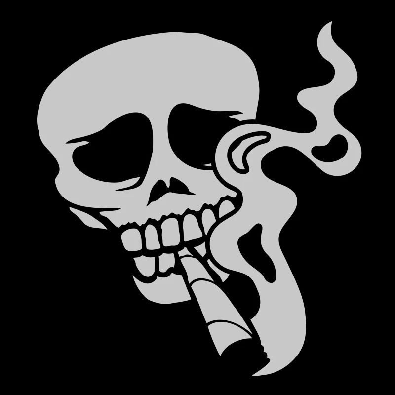 Weed smoking skull skeleton