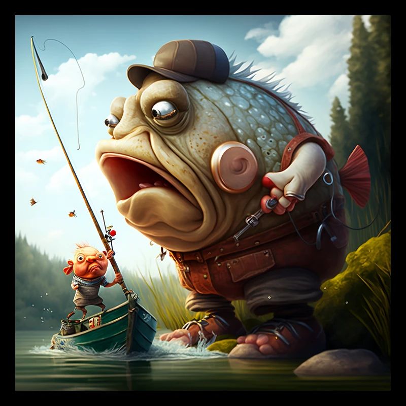 Caricature de pêcheur