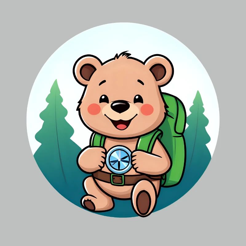 Cozy Bear Exploring Forest Path