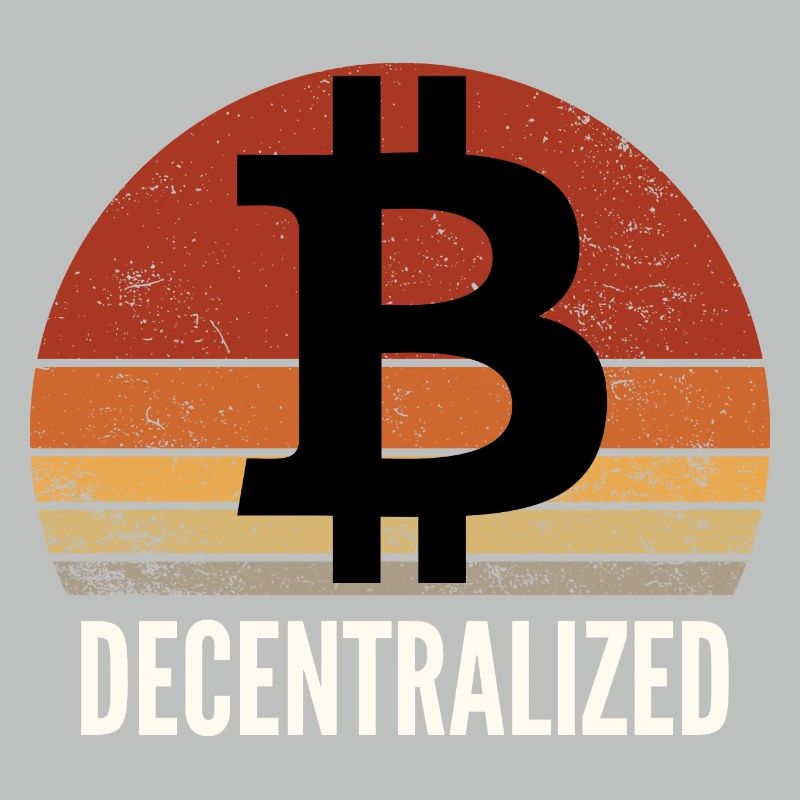 Bitcoin BTC Decentralized crypto Vintage Sunset