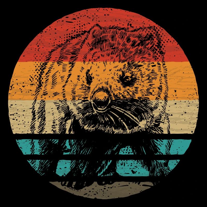 Wombat retro style vintage