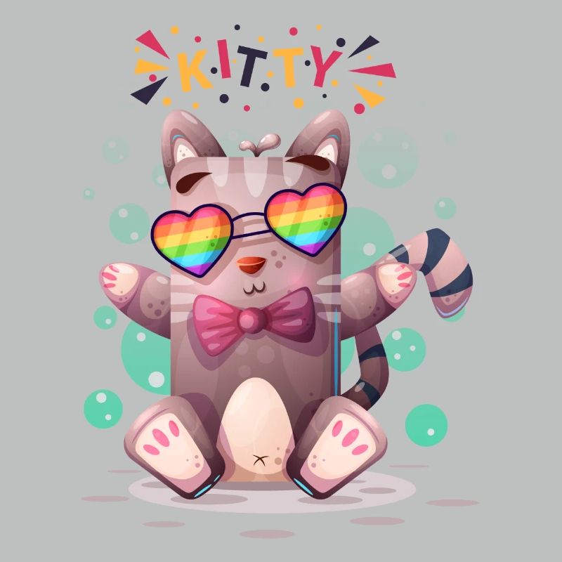 Rainbow Specs Kitty