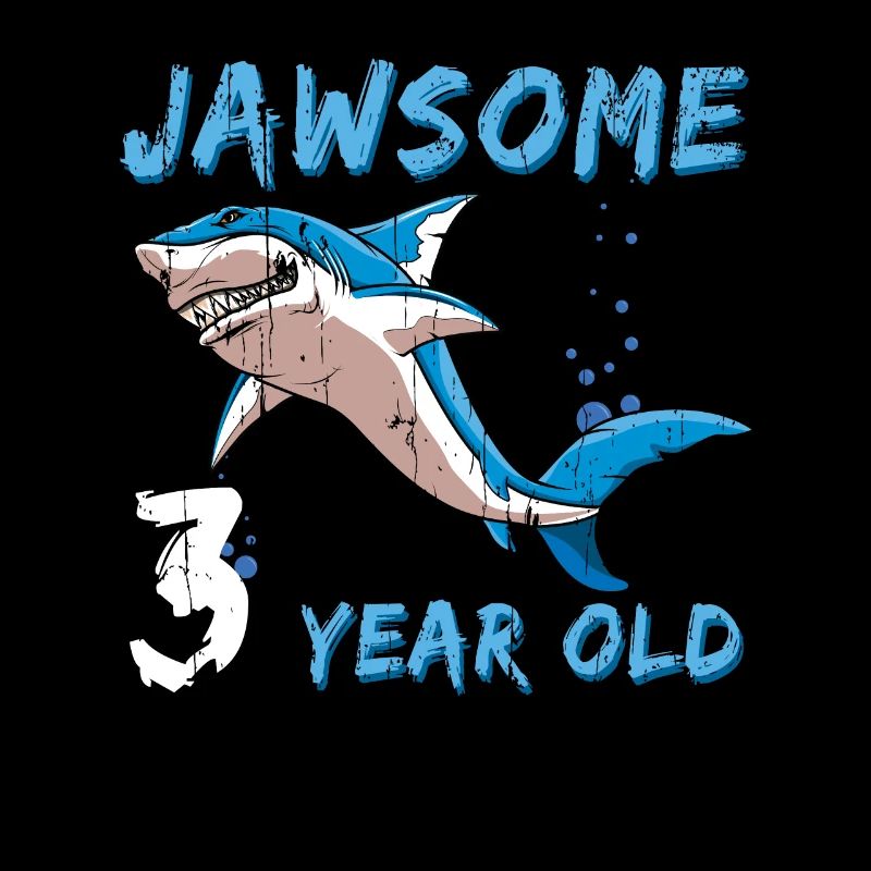 Naissance Né Âge 3 ans Mâchoire Awesome Shark