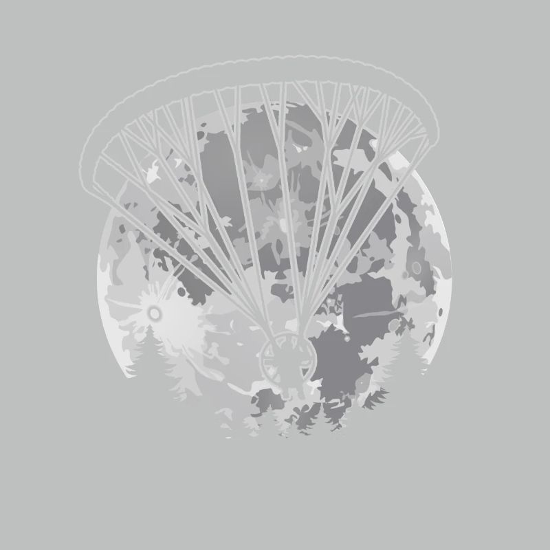 Funny Full Moon Powered Paraglider Paramotor Pilot