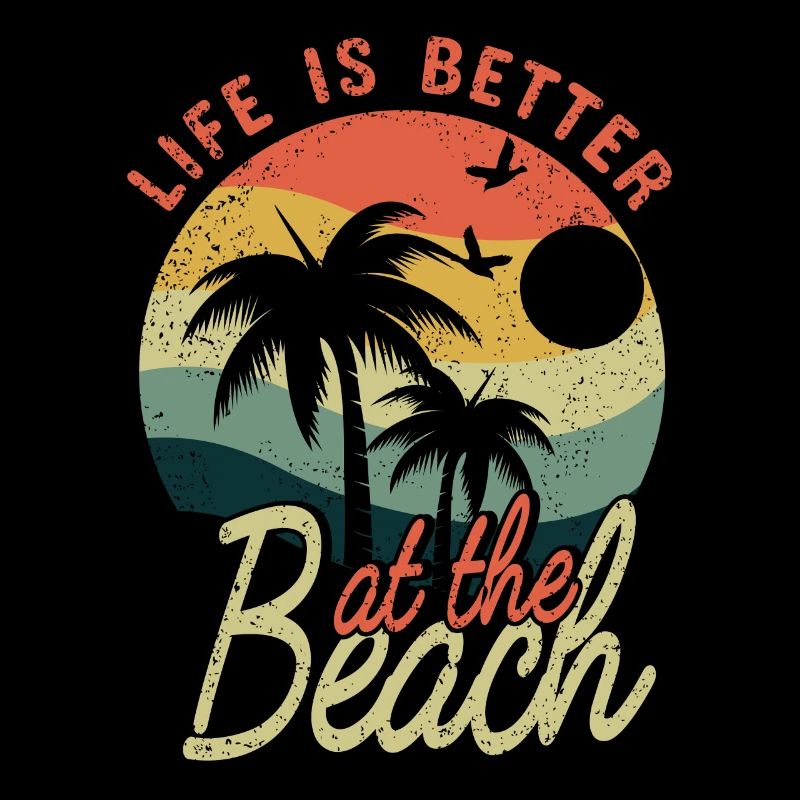 Retro Life Better Beach 2022 Tropical Hello Summer
