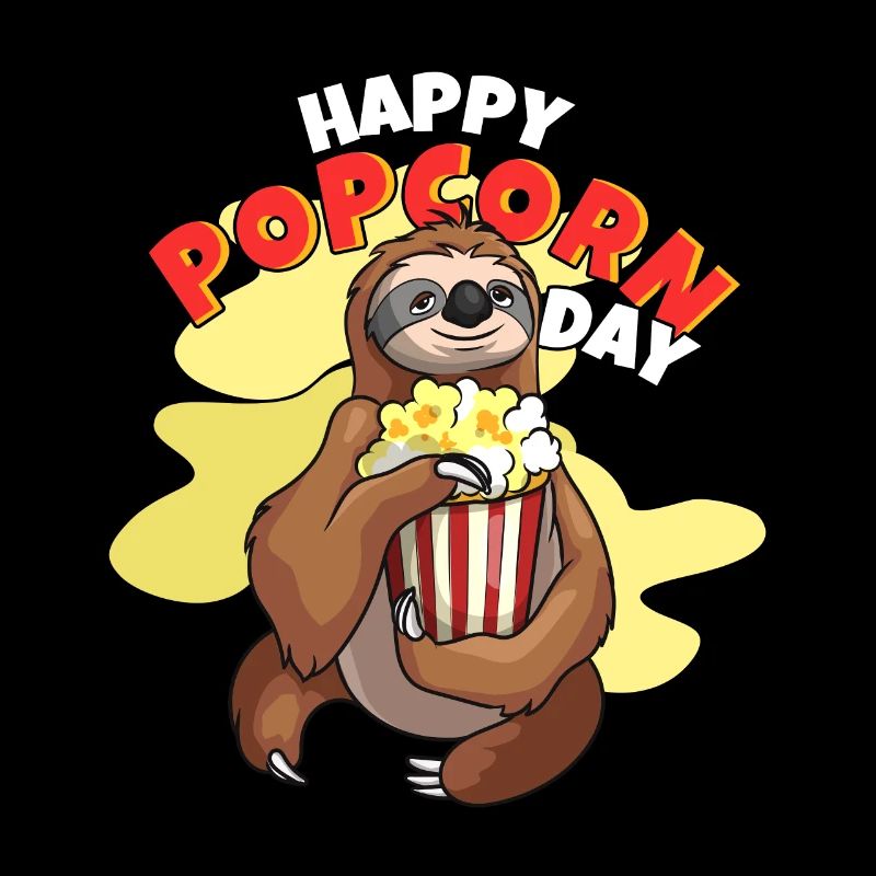 Happy Popcorn Day Sloth Popcorn
