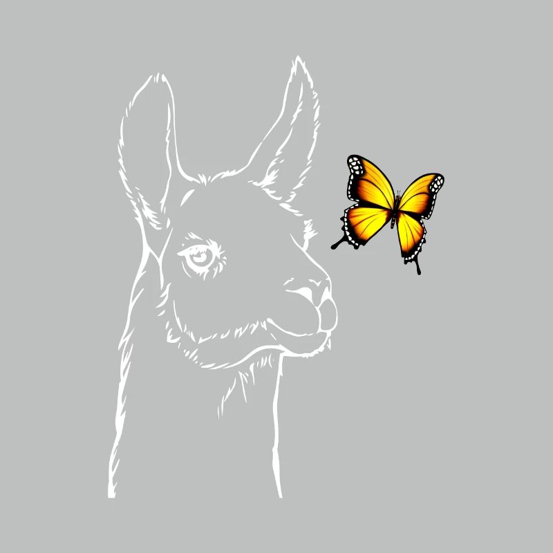Llama with butterfly