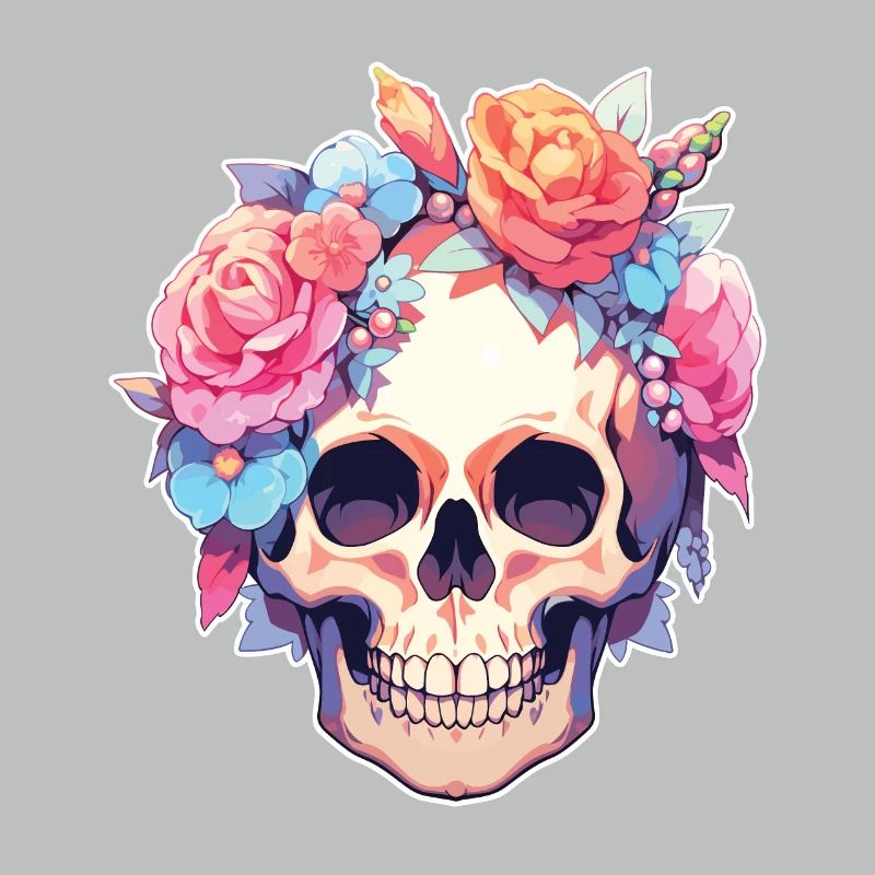 Crânes Crâne Fleurs Fleur Crâne Crâne