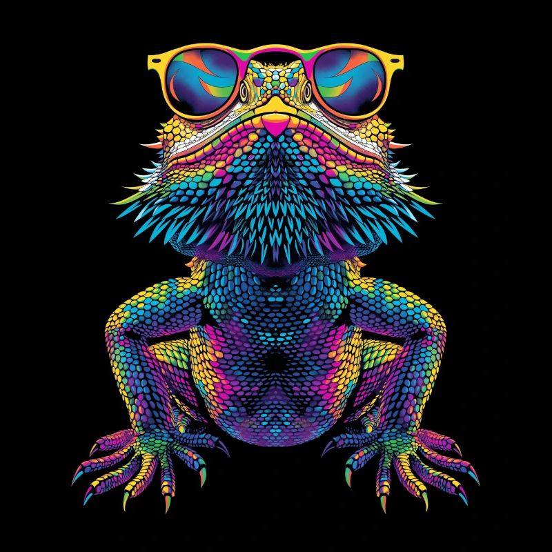 Bearded Dragon Lizard Reptile Sunglasses Pop Art