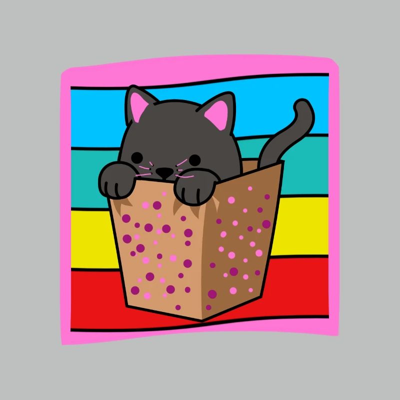 Chat dans une boîte