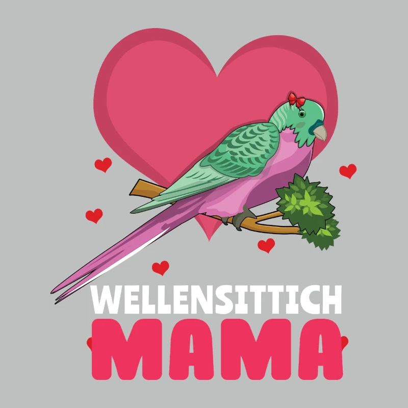 Maman perruche aimant les amis perroquets