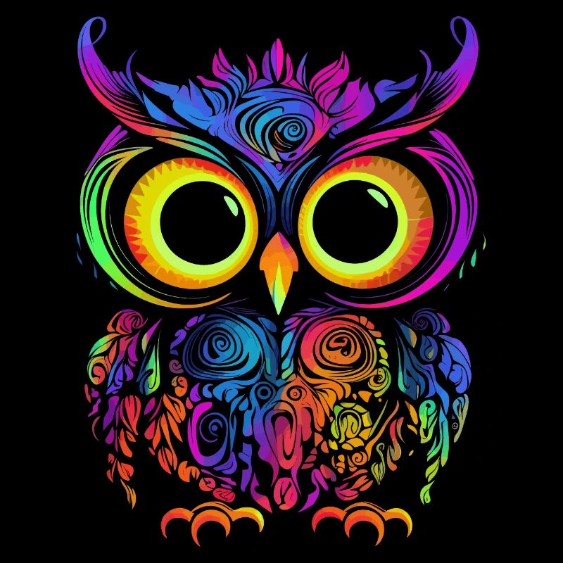 Eule Eulen Vogel Tier Owl Uhu Neon