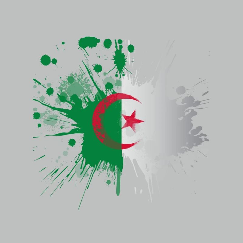 Drapeau Algérie Effet Eclaboussé