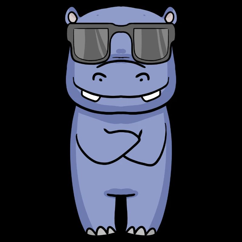 hippopotame cool avec des lunettes de soleil