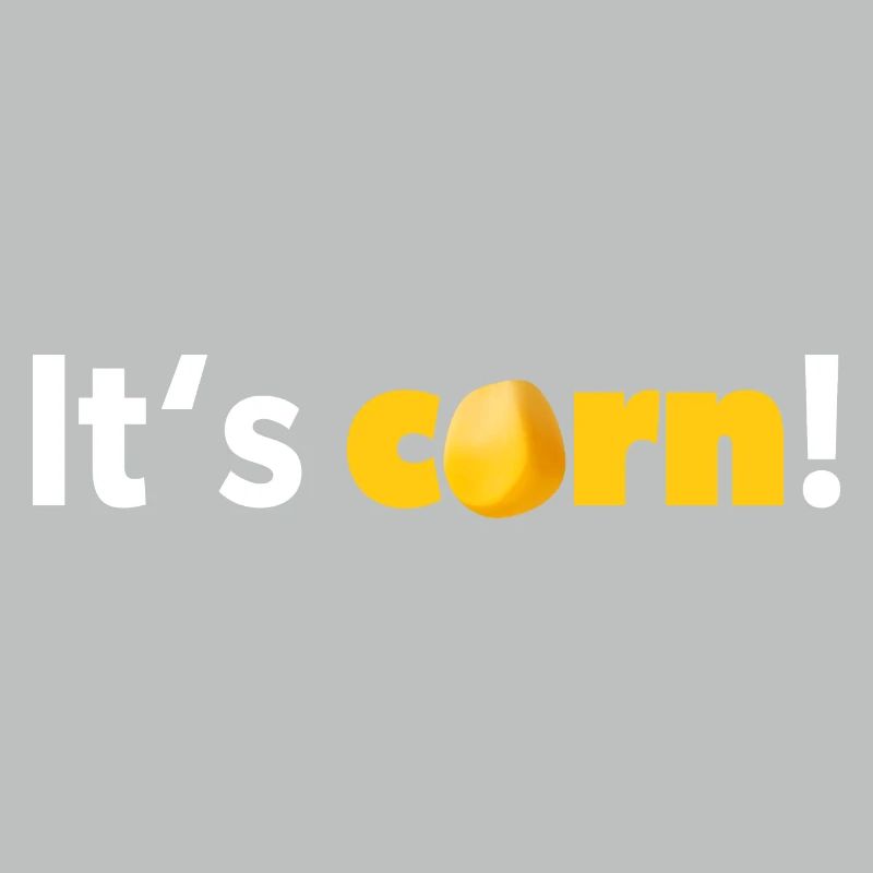 « C’est du maïs! Conception de texte en blanc et jaune