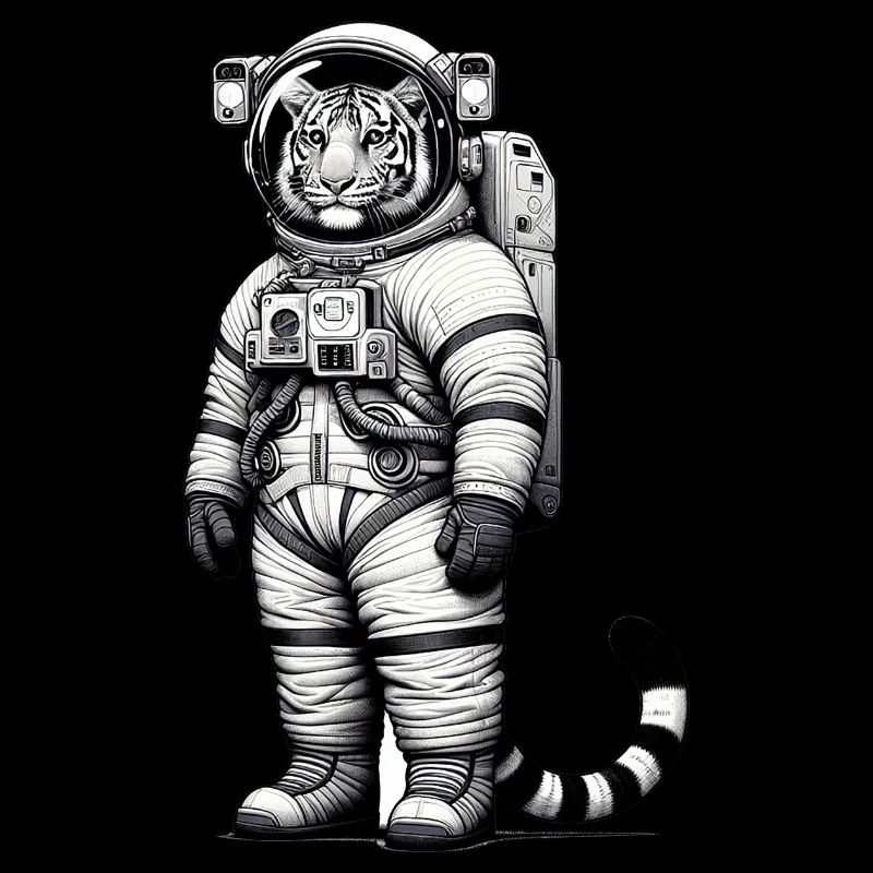 Mignon tigre astronaute