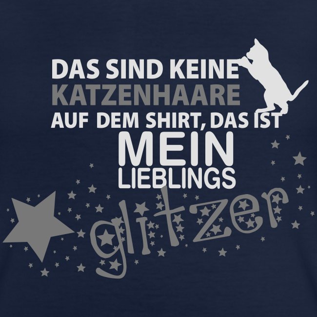 Vorschau: Glitzerkatze - Klassisches Frauen-T-Shirt mit V-Ausschnitt
