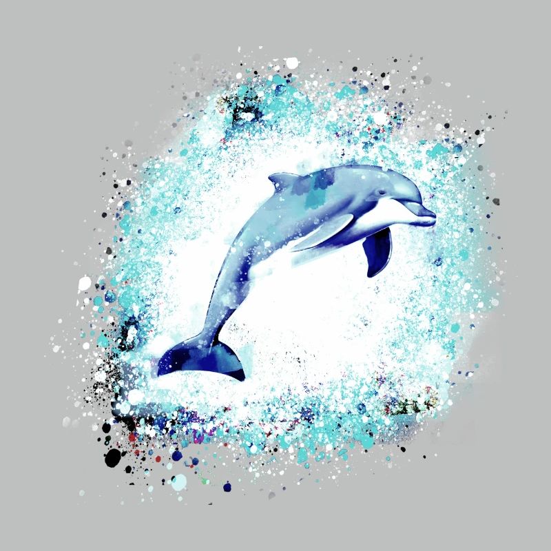 Dauphin, graffitis, peinture,bleu,poisson,