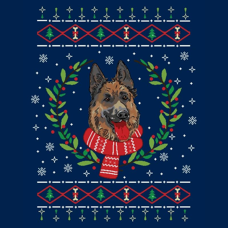 Deutscher Schäferhund Weihnachtspullover Geschenk