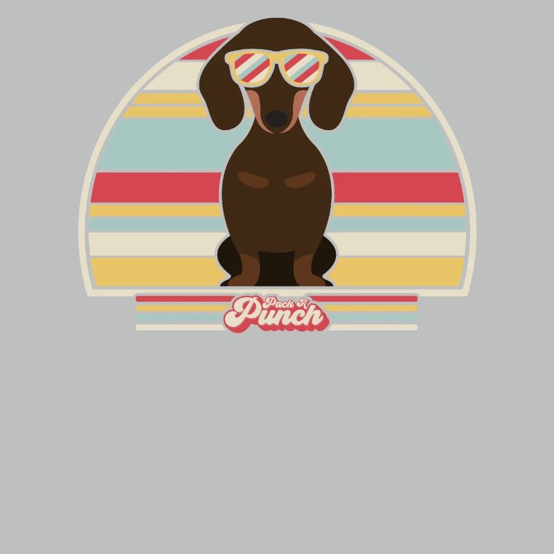 Impression de teckel. Graphique de style rétro