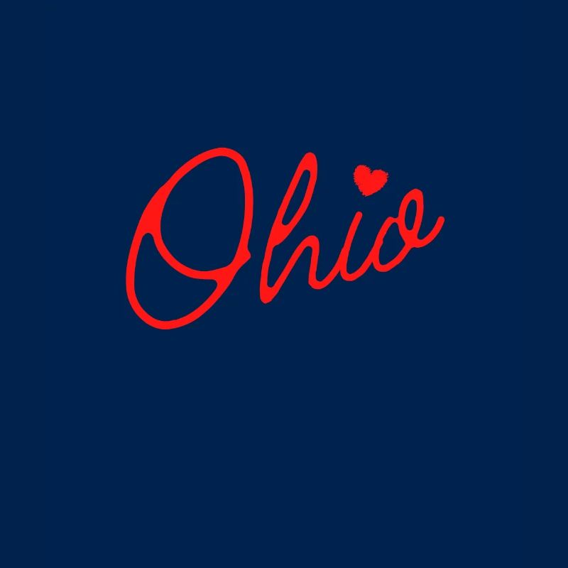 Mignon Ohio Red Script OH Carte Accueil Buckeye State