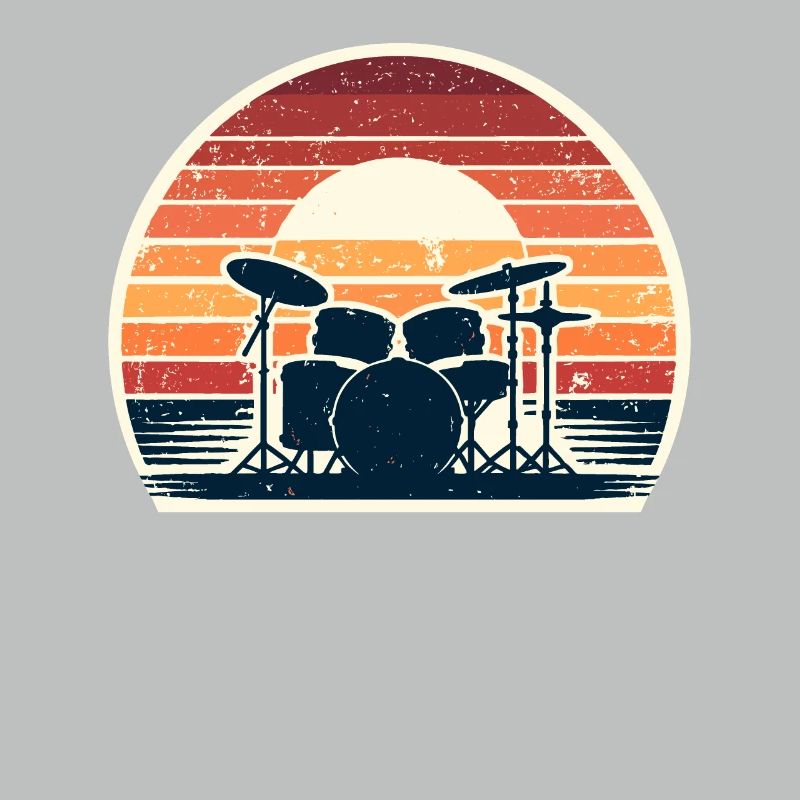 Retro Drumset Drum Drummer Drumming Drummers