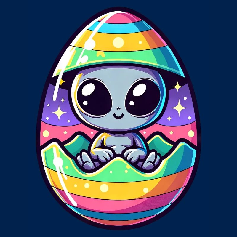 Conception d’éclosion d’oeuf de Pâques extraterrestre : surprise colorée