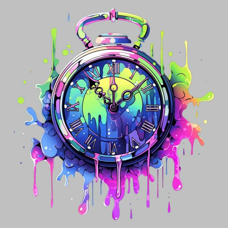 Bunte Uhr mit Farbspritzern