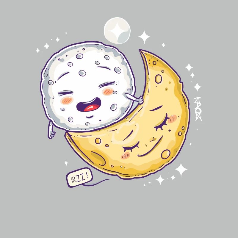 Fromage mozzarella endormi sur une lune de fromage