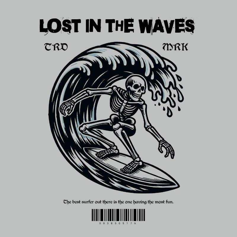 Lost in the Waves Surfing Skeleton