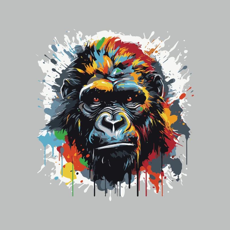 Gorilla Pop Art Head