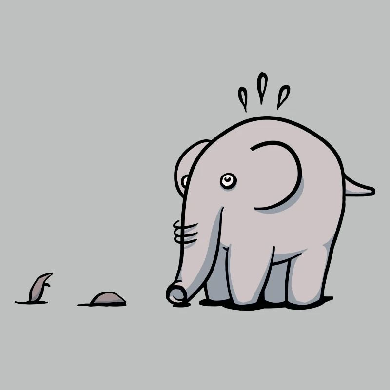Elephant mouse - gray elephant in front of mouse