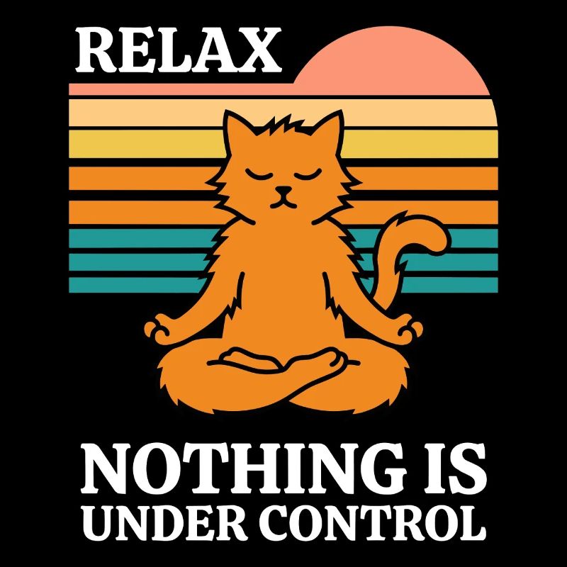 Relax Nothing is under control Cat Meditation